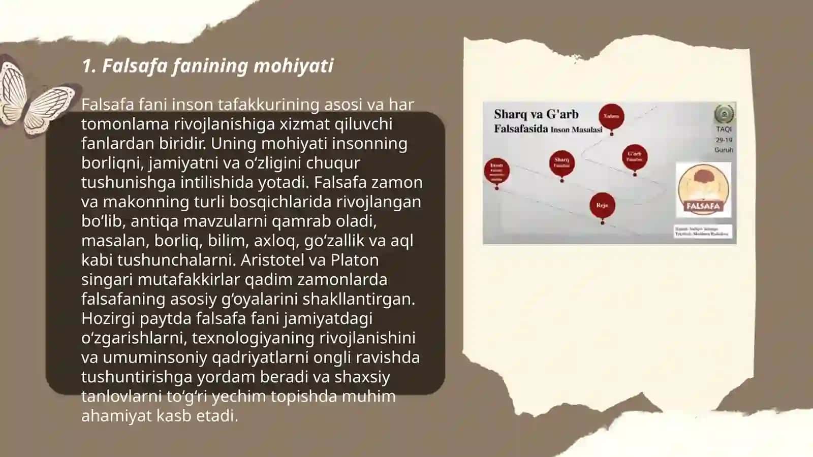Falsafa fanining mohiyatiga oid sharq va g'arb mutafakkirlarining tariflari 3