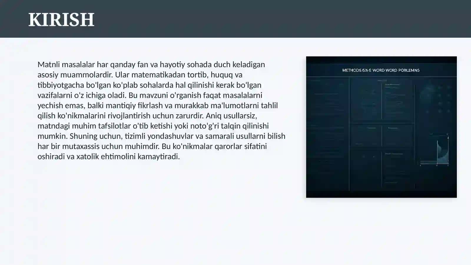 MATNLI MASALALARNI YECHISH USULLARI 3
