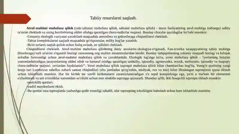 Atrof-muhitni muhofaza qilish usullari 3