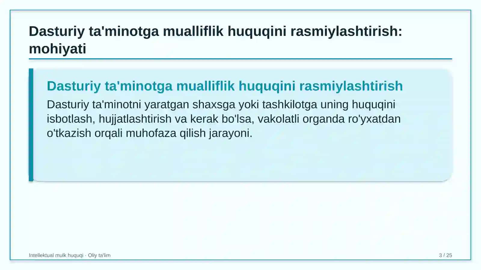 Akademik litseylarda dasturiy ta'minotga mualliflik huquqini rasmiylashtirish 3