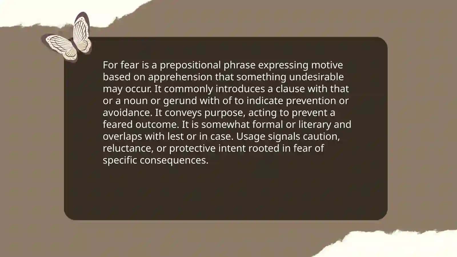 For fear 3