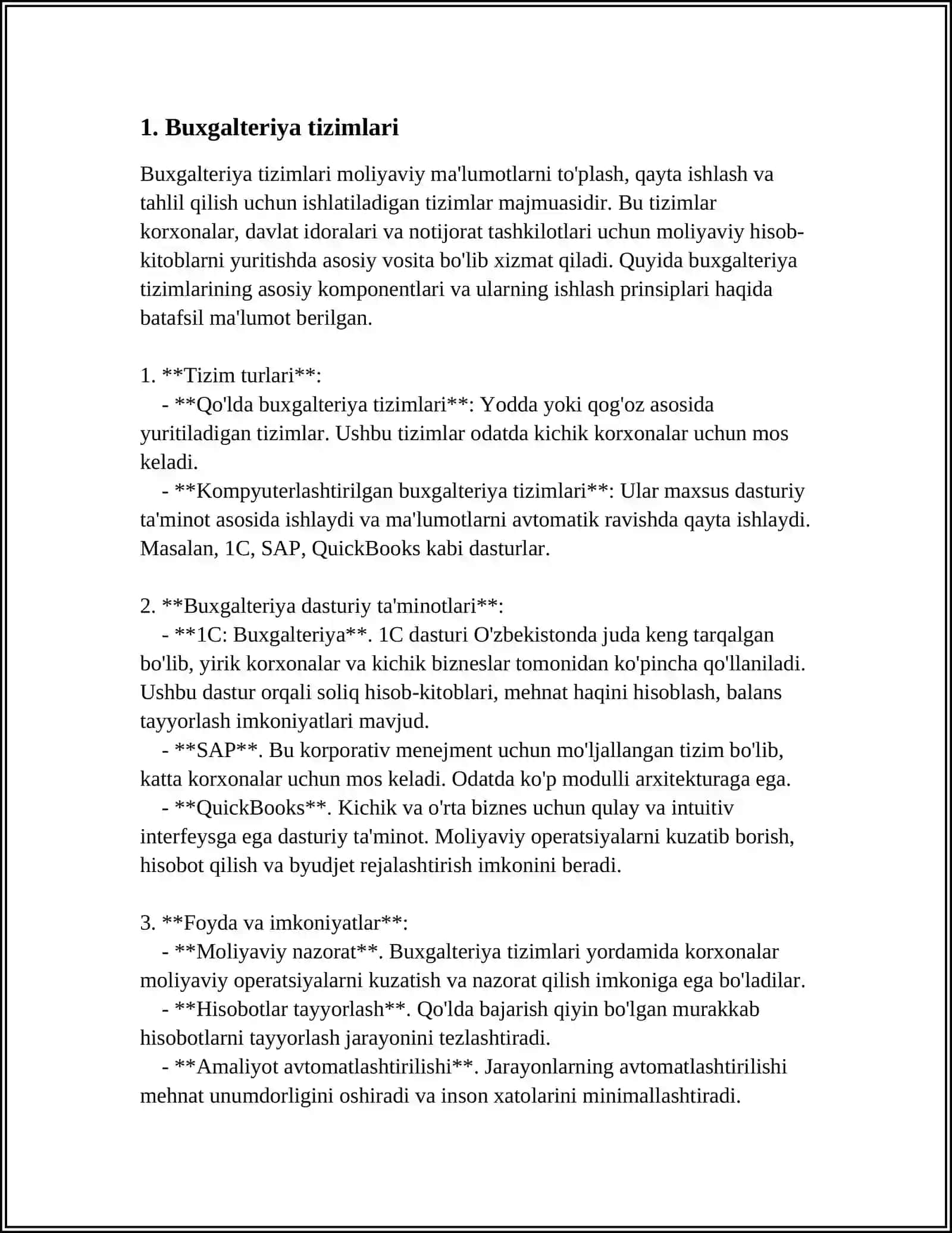 Buxgalteriya tizimlari 3