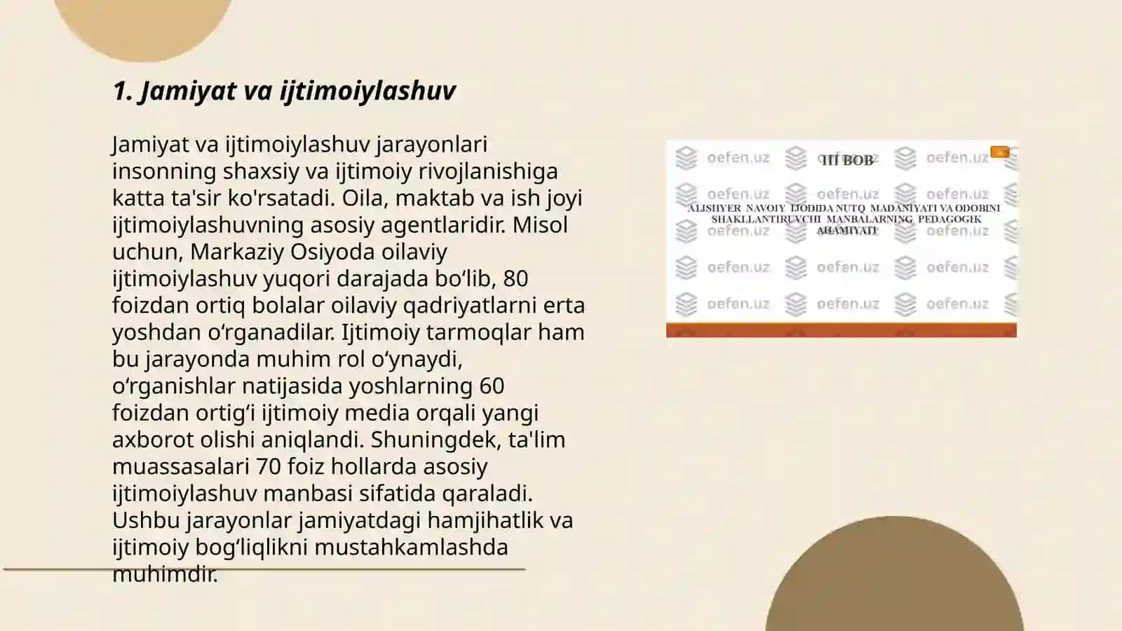 Shaxsning Ijtimoiylashuvga oid narariyalari 3
