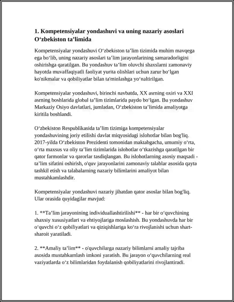 O‘ZBEKISTON RESPUBLIKASI DA TAʼLIMINI RIVOJLANTIRISHNINIG KOMSPETAL ASOSLARI 3