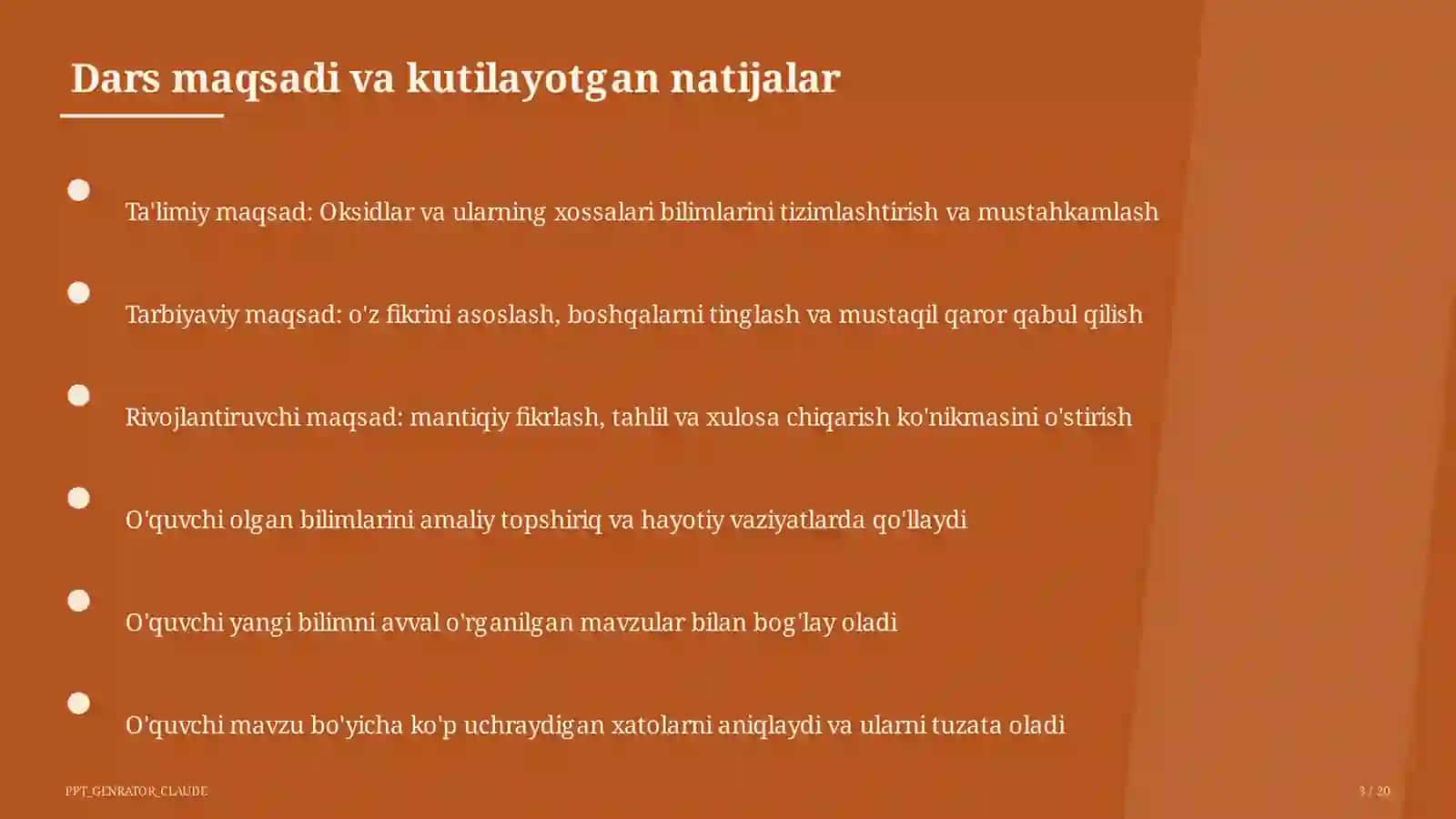 Oksidlar va ularning xossalari (8-sinf) 3