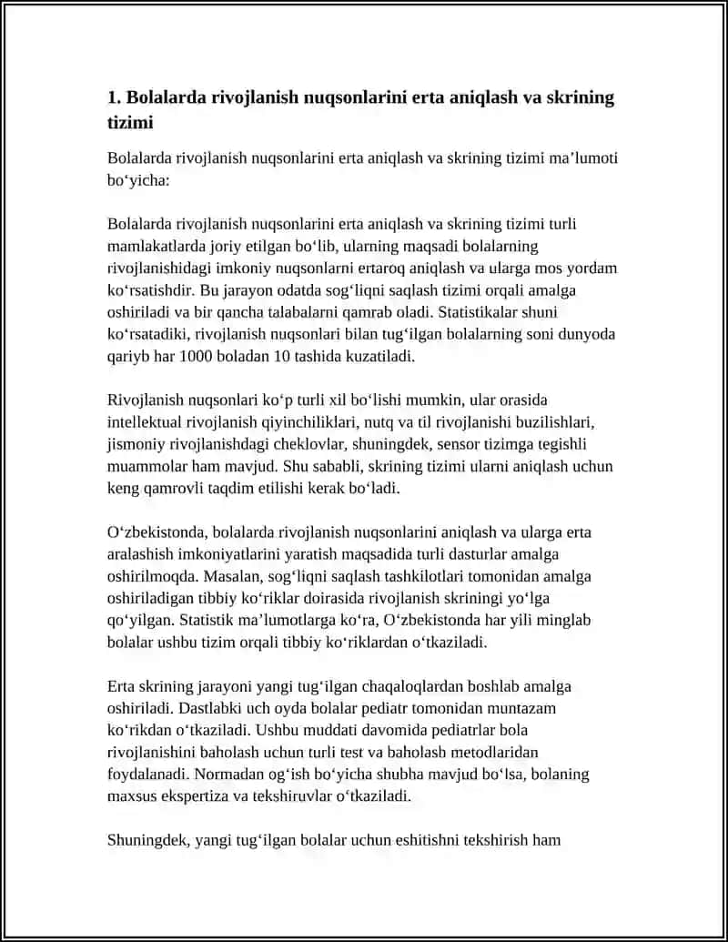 RIVOJLANISHDA NUQSONI BOLGAN BOLALARGA YORDAM BERISH TIZIMI 3