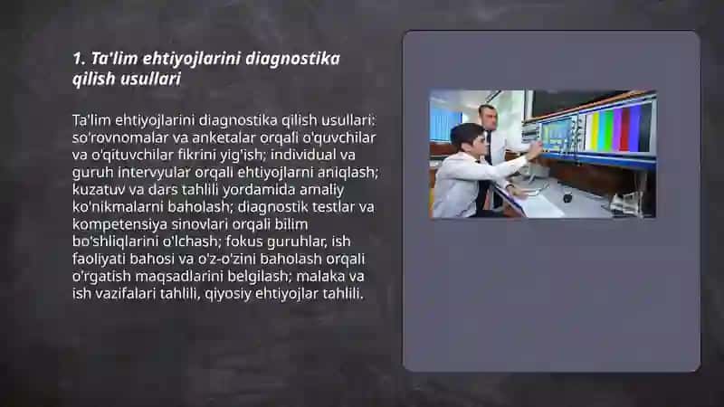 Diagnostika, ta’lim va aralashuvni rejalashtirish 3