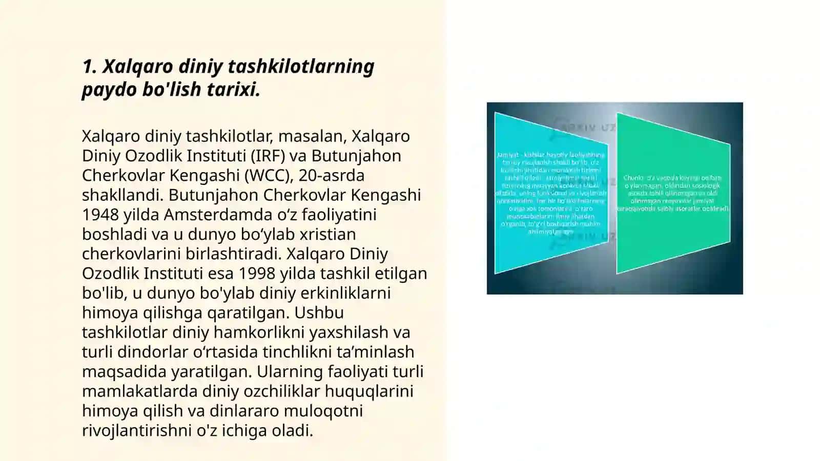xalqaro diniy tashkilotlar faoliyatining tarixi va ularning barqaror rivojlanishiga erishishdagi ahamiyati 3