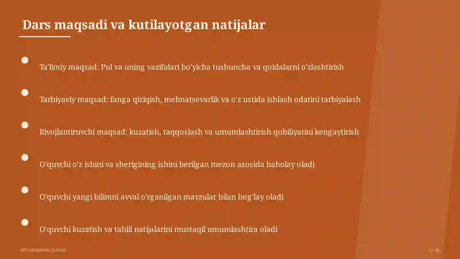Pul va uning vazifalari (9-sinf) 3