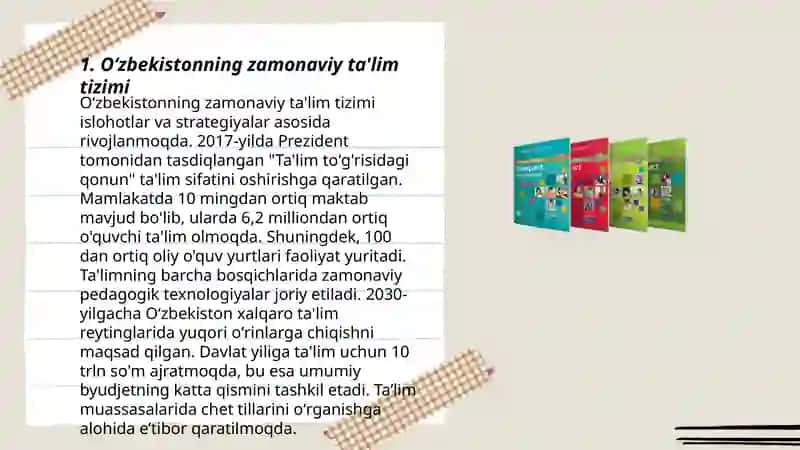 Umumiy oʻrta taʼlim maktablarining 10- va 11- sinf darsliklarining tuzilishi va mazmuni 3