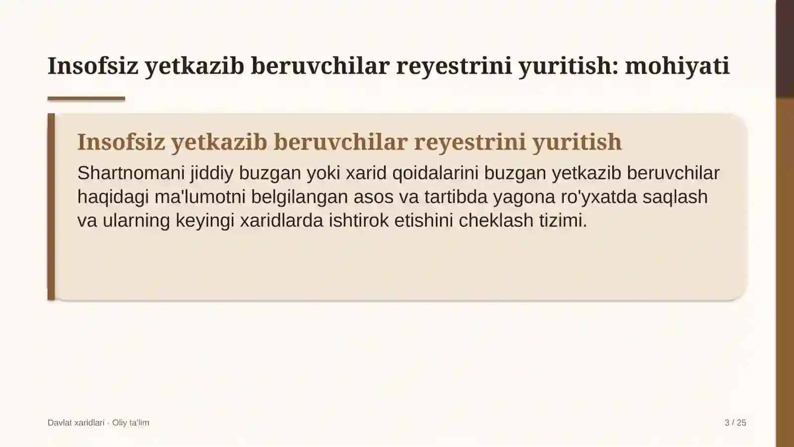 Elektr energiyasi bozorida insofsiz yetkazib beruvchilar reyestrini yuritish 3