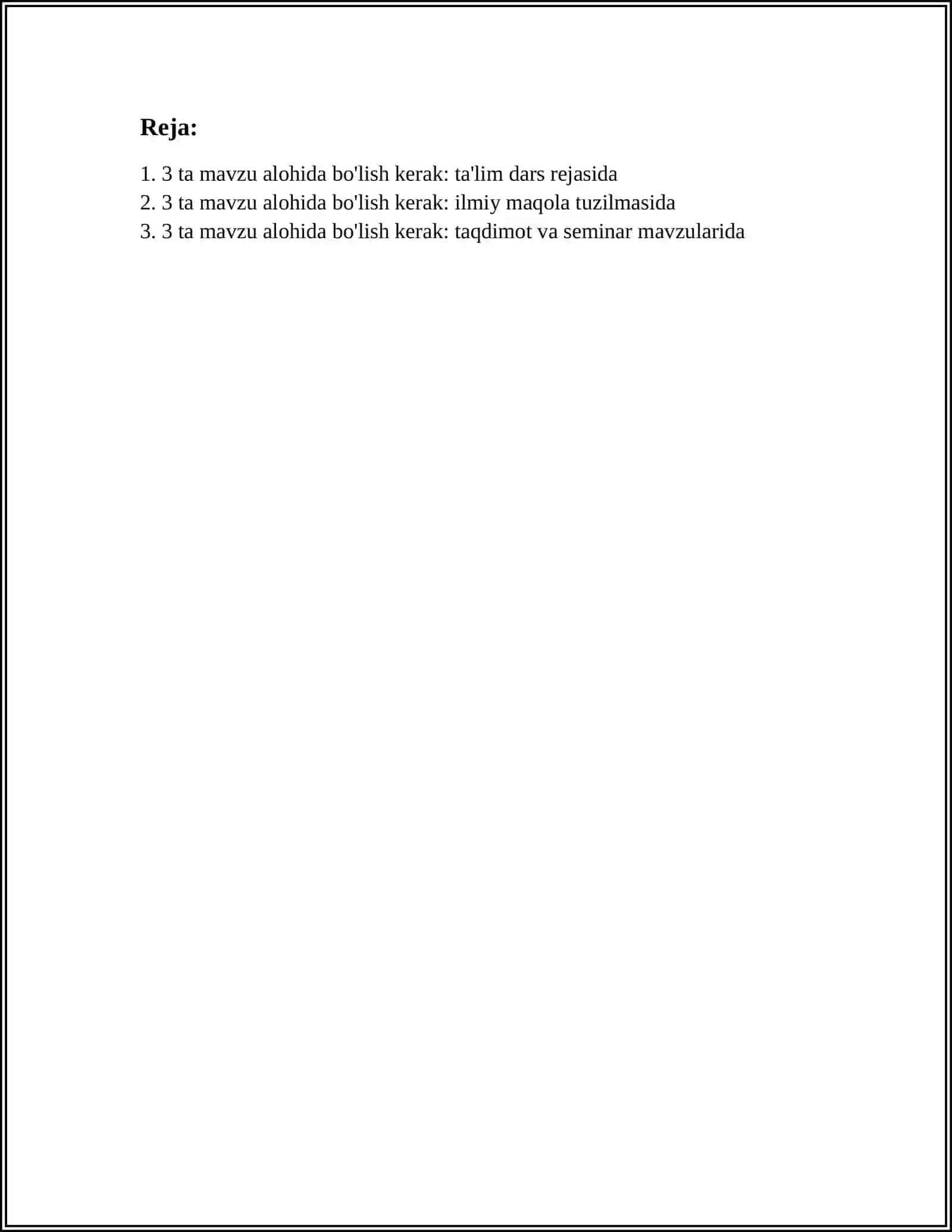 Matematika Dars Rejasi 3