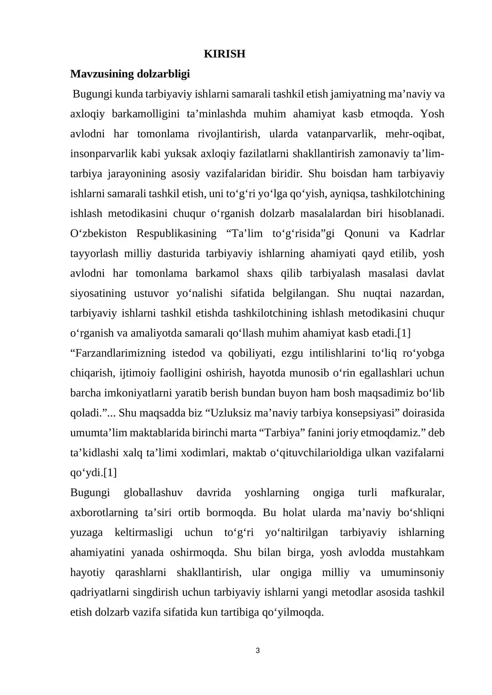 "TARBIYAVIY TADBIRLARNI REJALASHTIRISH TASHKIL ETISH VA OʻTKAZISH METODIKASI" 3