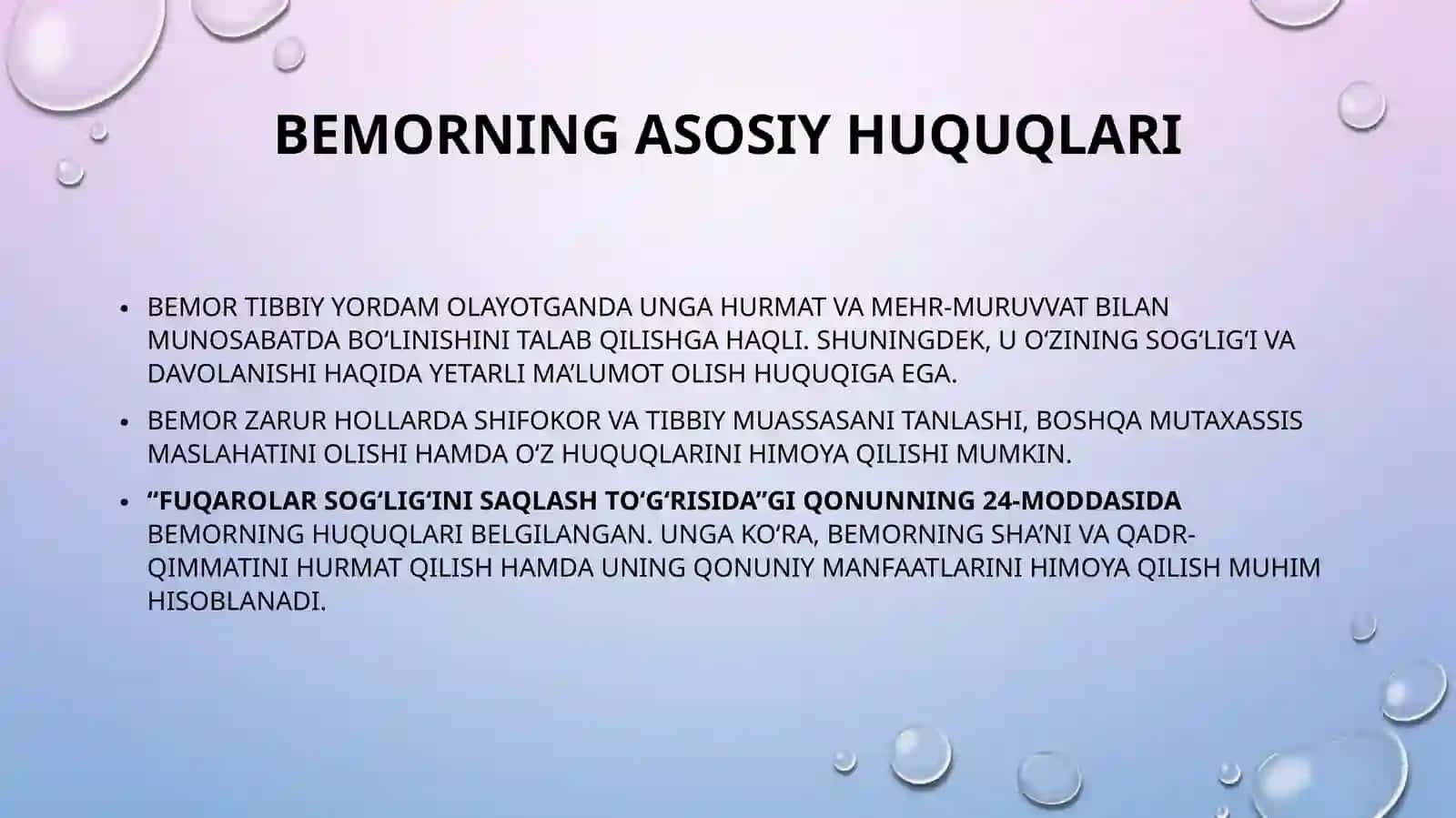 Bemorlar Va Tibbiy Xodimlar Huquqlari 3