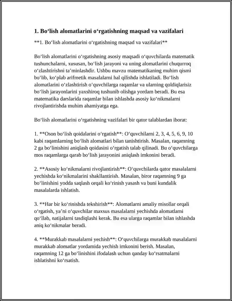 Bo‘lish alomatlarini o‘rgatish metodikasi 3