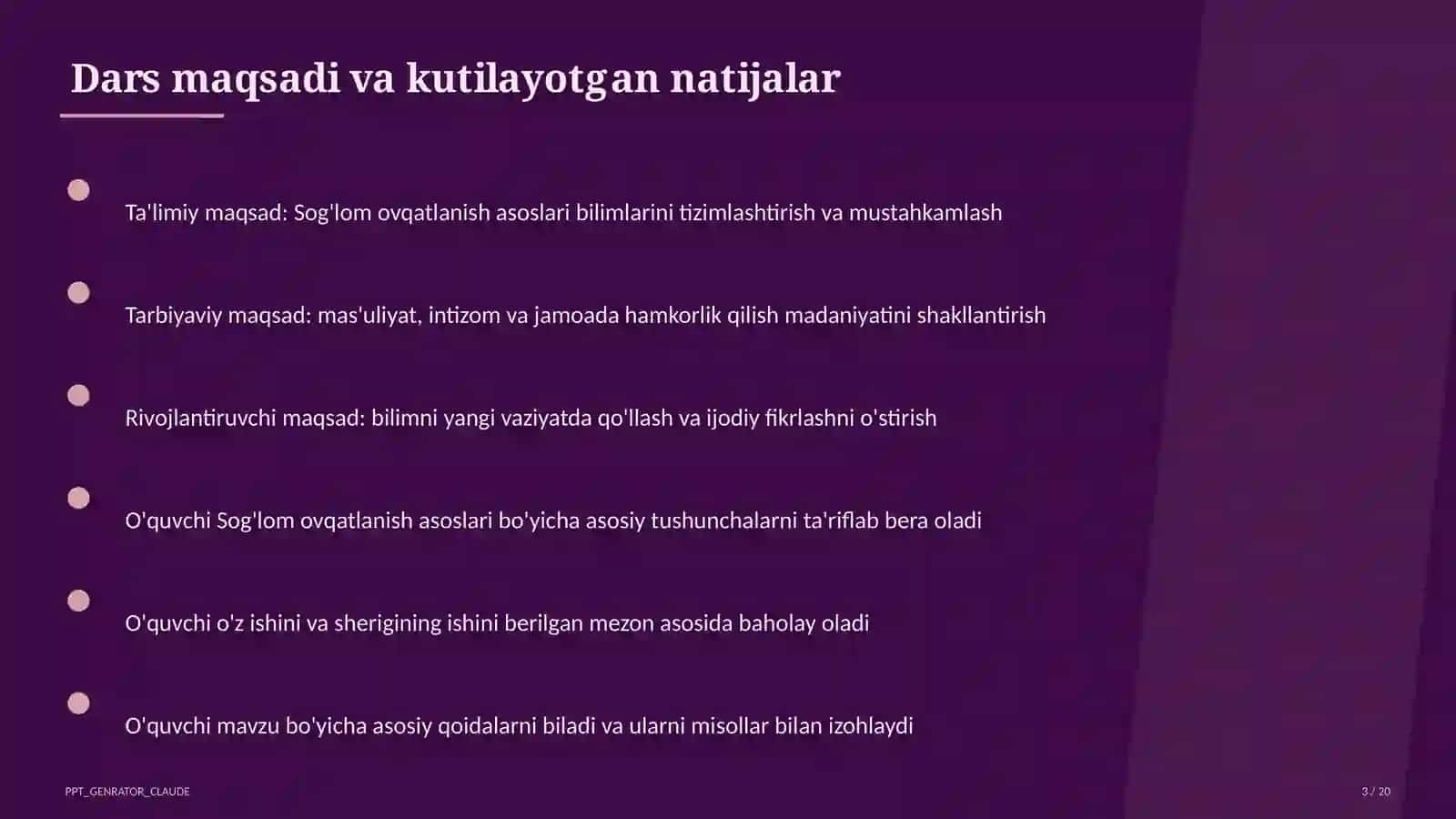 Sog'lom ovqatlanish asoslari (3-sinf) 3