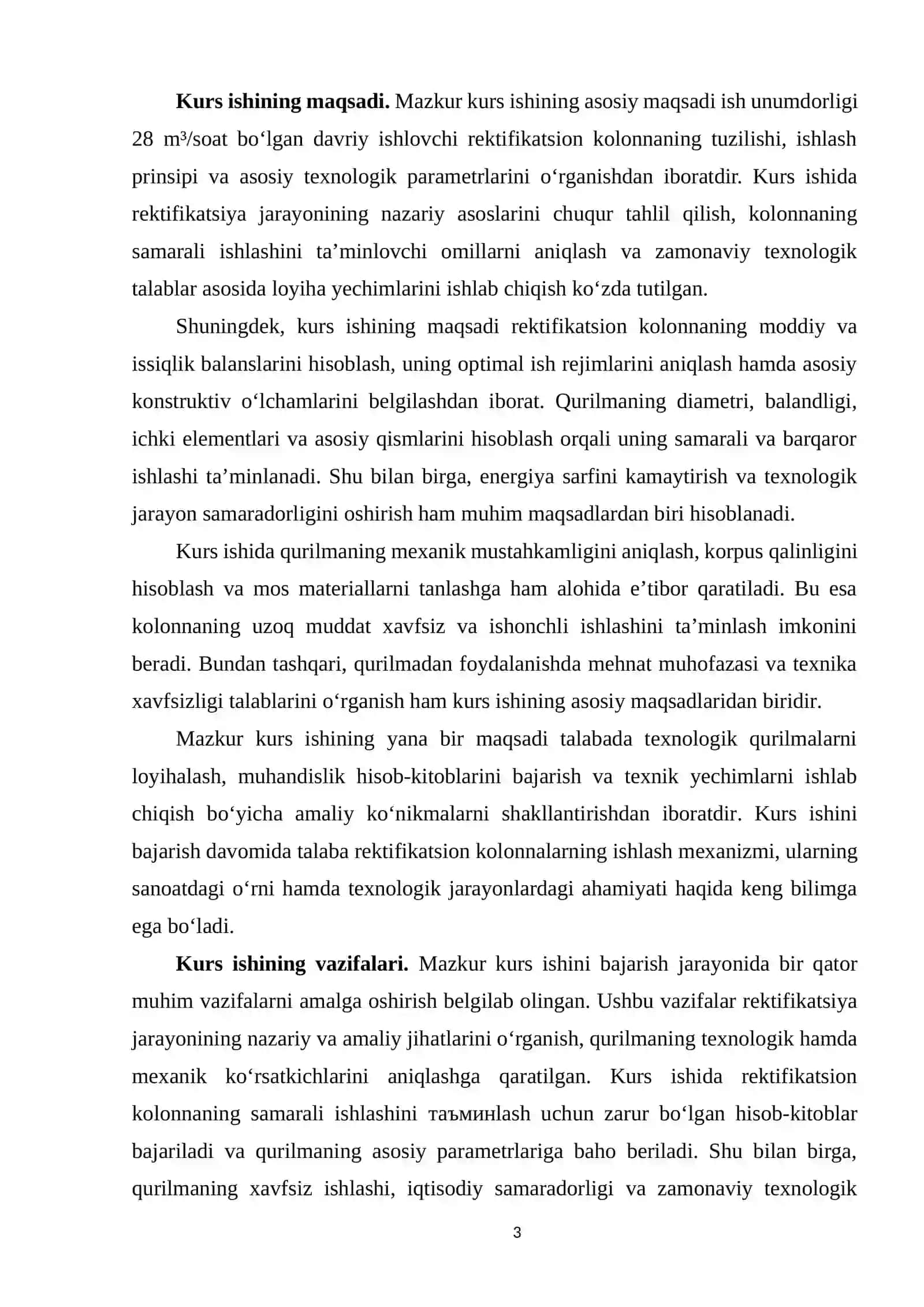 Davriy ishlovchi rektifikatsion kolonna loyihasi 3
