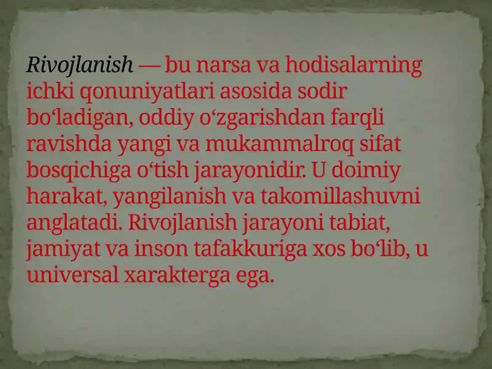 Rivojlanishning umumiy qoidalari va kategoriyalari 3