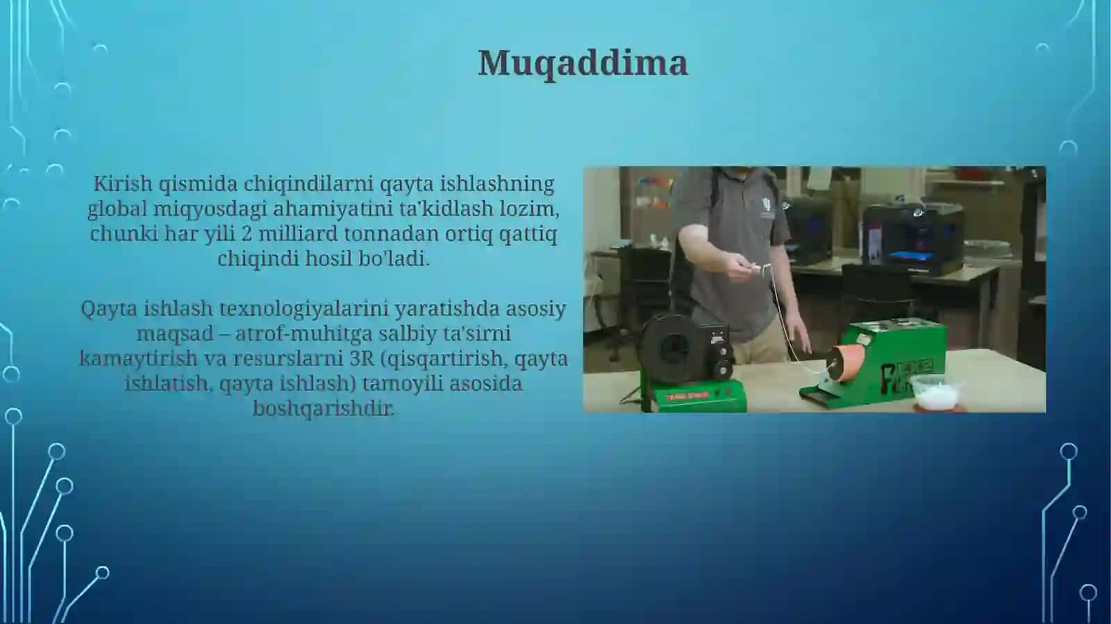 Chiqindilarni qayta ishlash asosida texnologiya yaratish 3