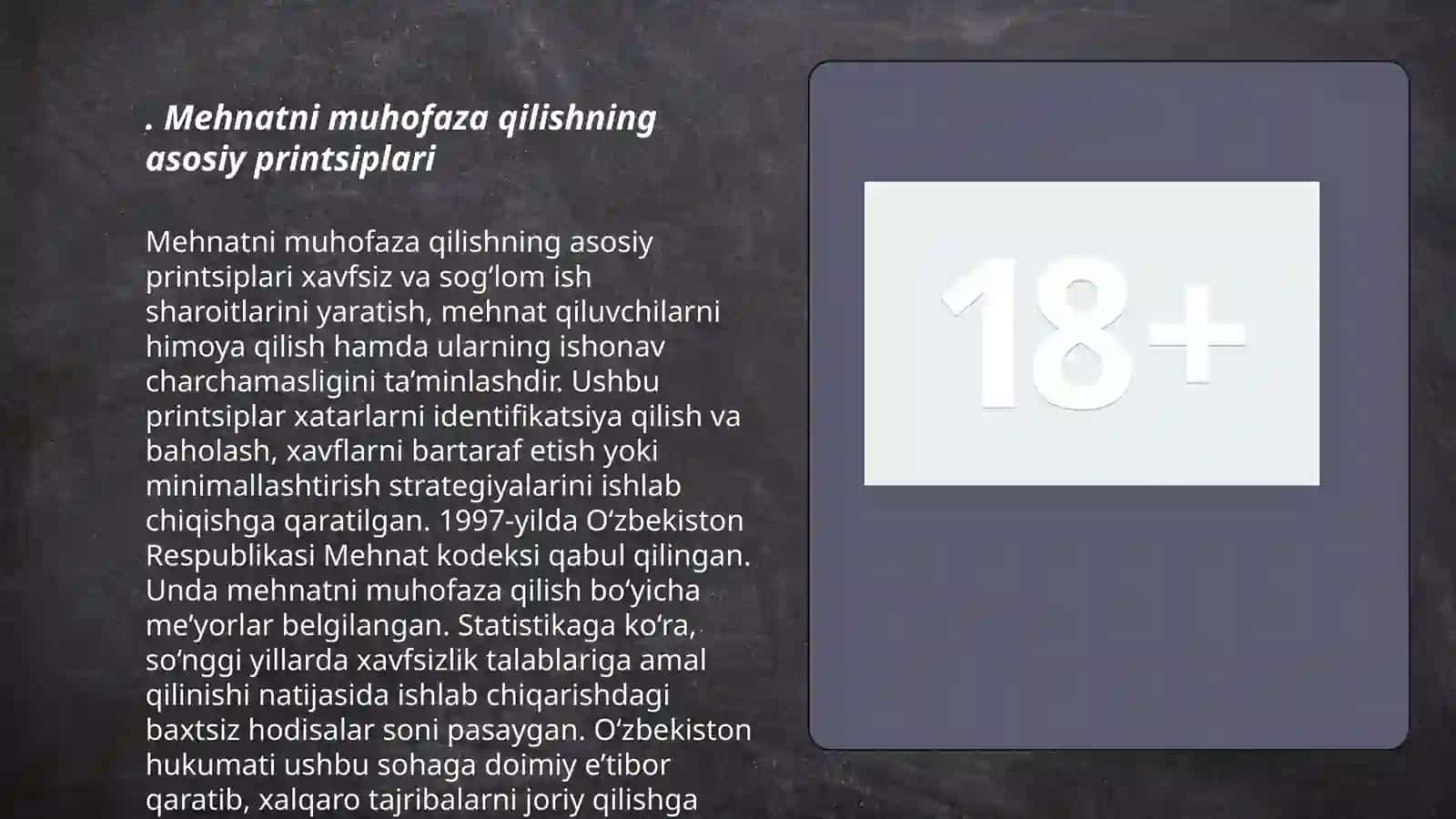 Oʻzbekiston Respublikasini Mehnatni muhofaza qilish toʻgʻrisi (yangi tahrirdagi)qonuni 3