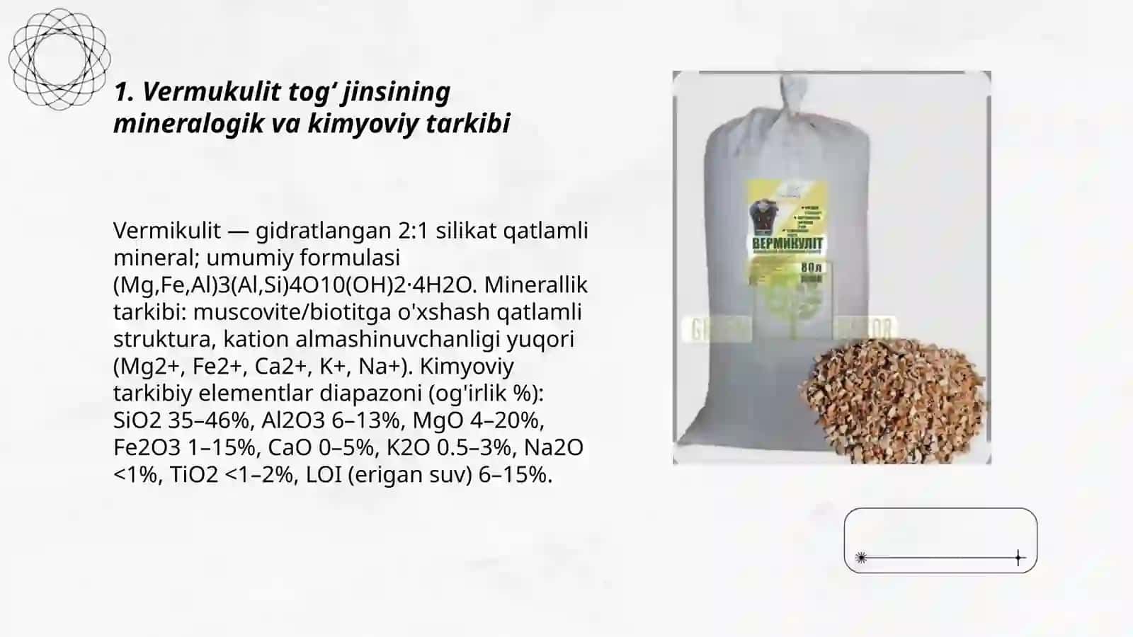 Vermukulit togʻ jinsi asosida yengil toʻldiruvchilar ishlab chiqarish texnologiyasi 3