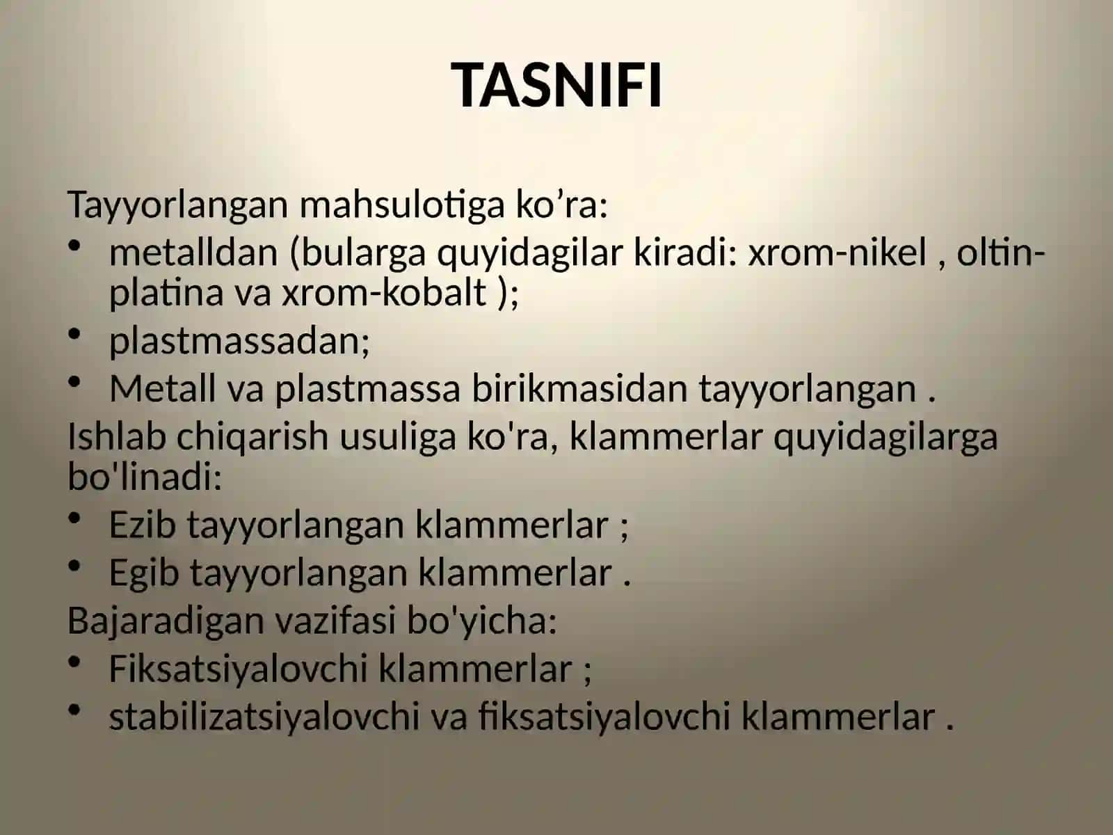 Qisman Olinadigan ortopedik pratezlarni fiksatsiyalash. Klammerlarning tuzilishi. 3