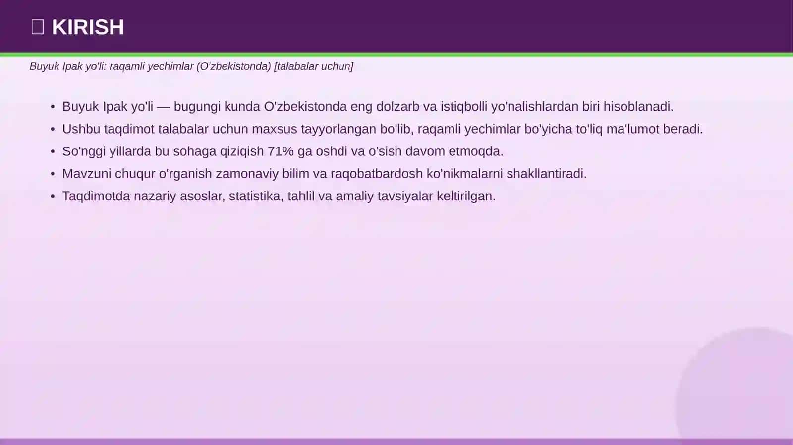 Buyuk Ipak yo'li: raqamli yechimlar (O'zbekistonda) [talabalar uchun] 3