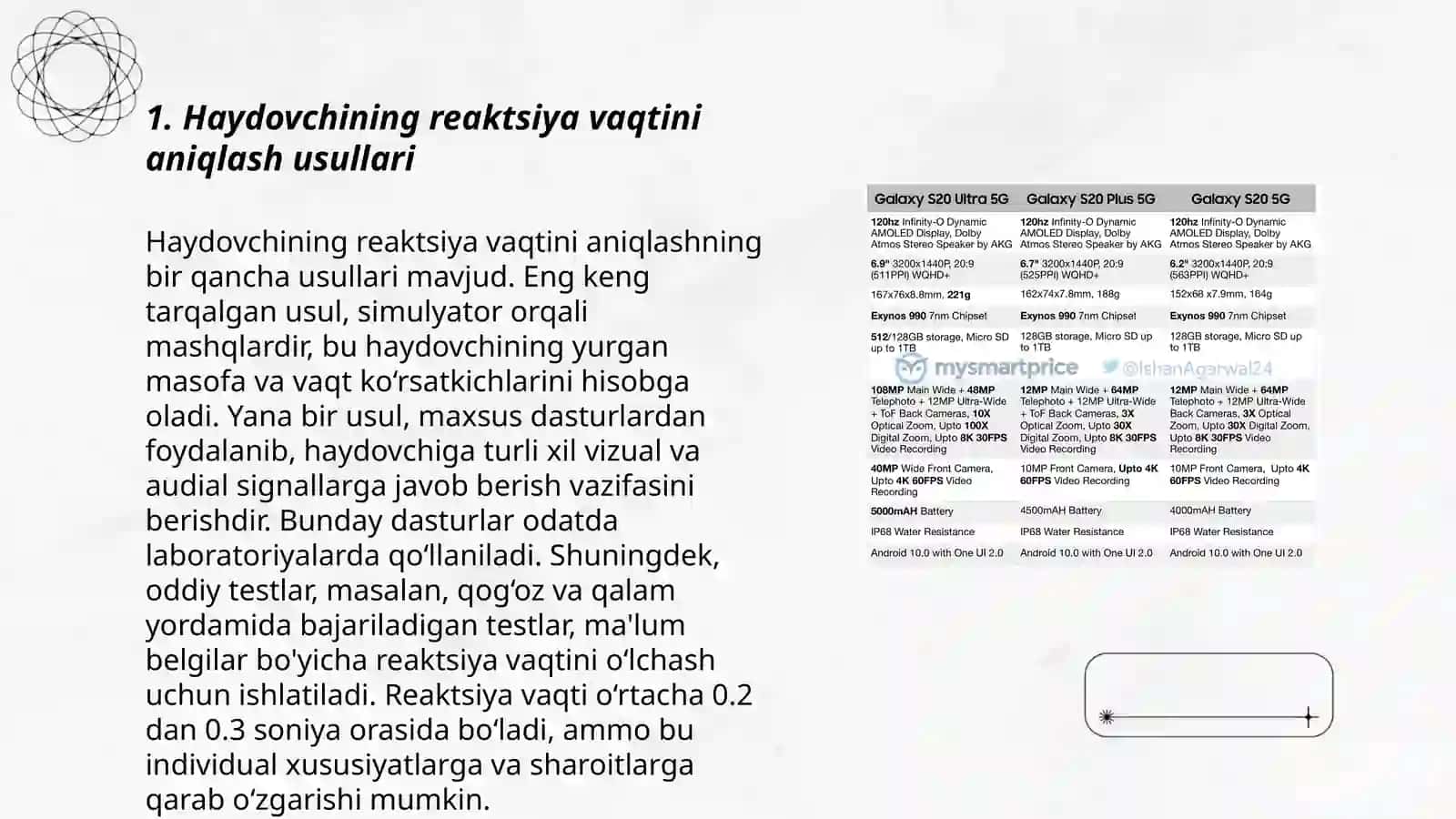 Haydovchining reaksiya vaqtini aniqlashni oʻrganish 3