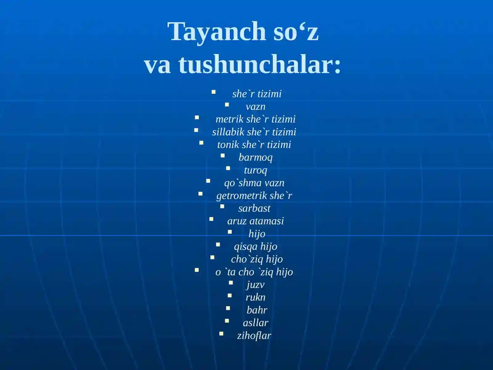 SHE’RTUZILISHIVA TIZIMLARI 3