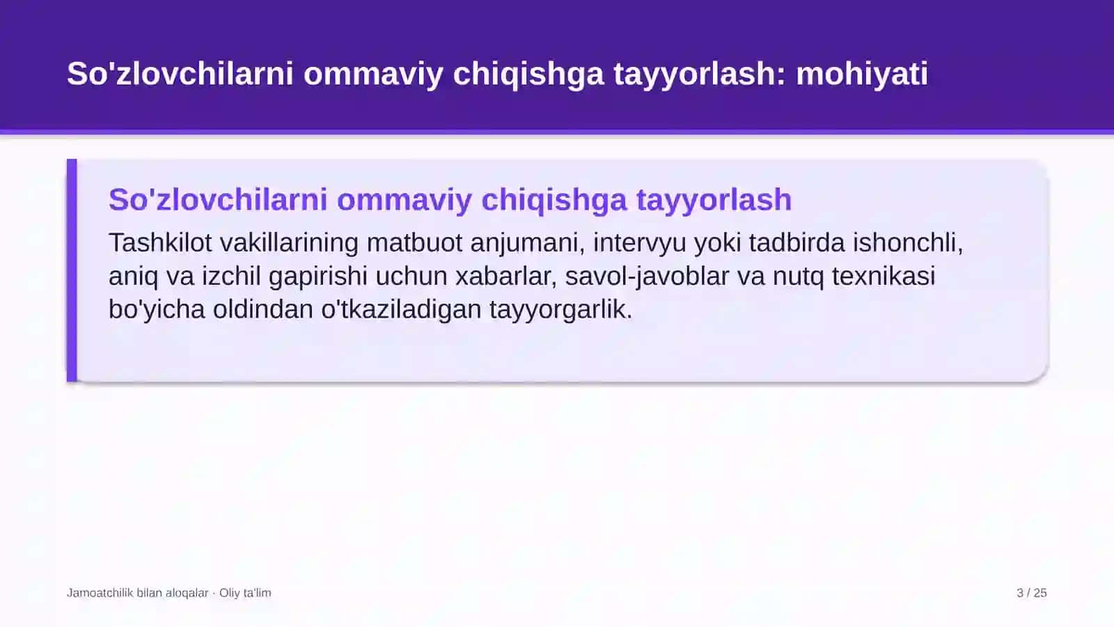 Faktoring kompaniyalarida so'zlovchilarni ommaviy chiqishga tayyorlash 3