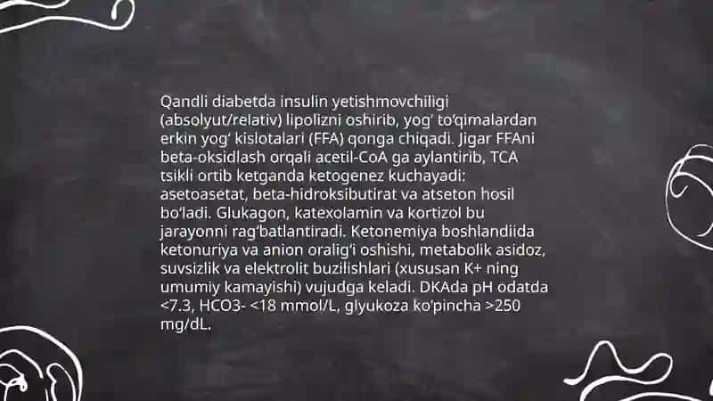 Qandli deabet va ochlikda ketonuriya va ketonimiya 3