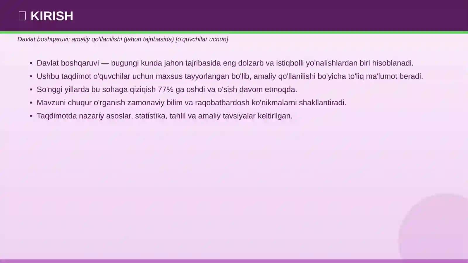 Davlat boshqaruvi: amaliy qo'llanilishi 3