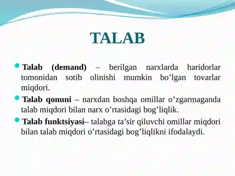 TALAB VA TAKLIF TAHLILI.BOZOR MUVOZANATI 3