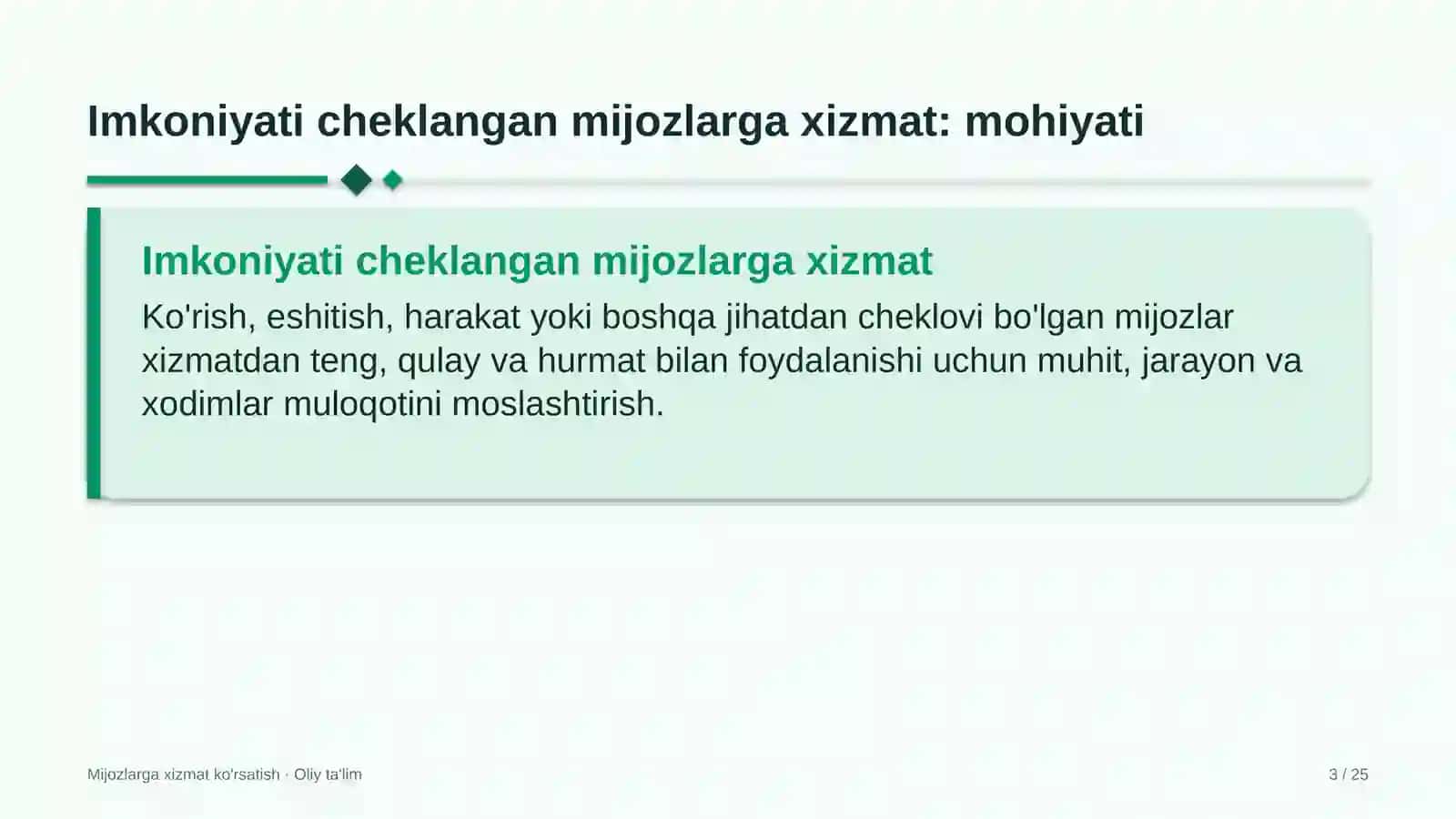 televideniyeda imkoniyati cheklangan mijozlarga xizmat ko'rsatish 7508 3