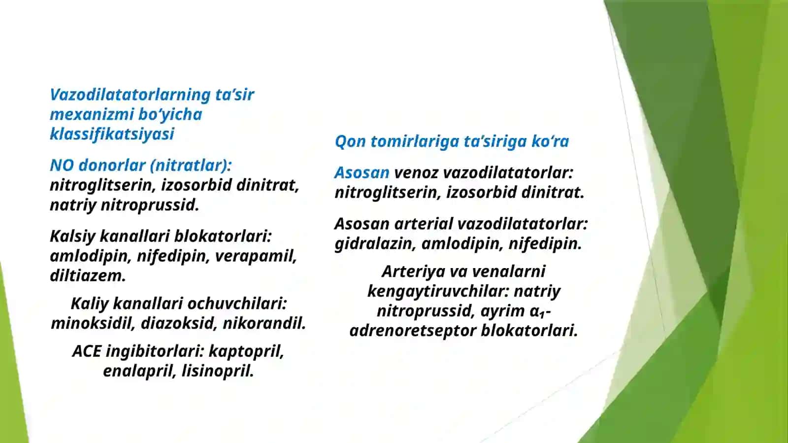 Qon tomirlarni kengaytiruvchi dori vositalari 3