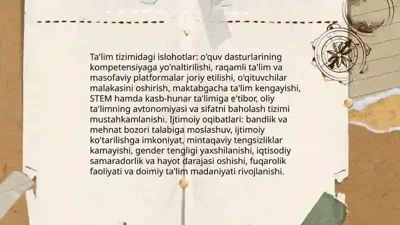 Ta'lim tizimidagi islohotlar va ularning ijtimoiy oqibatlari 3