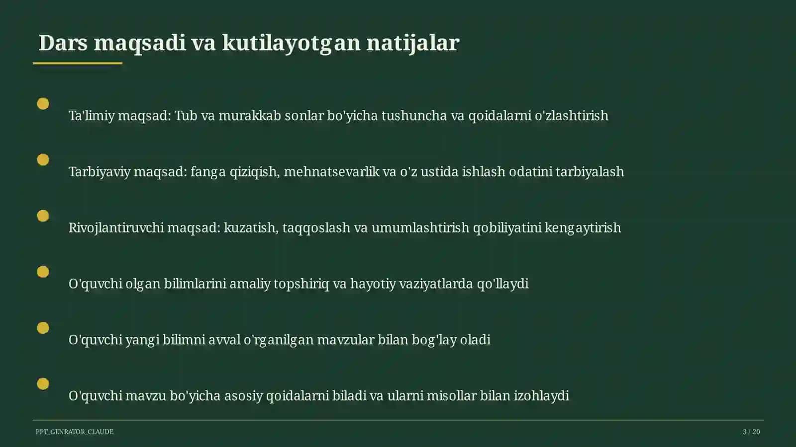 Tub va murakkab sonlar (5-sinf) 3