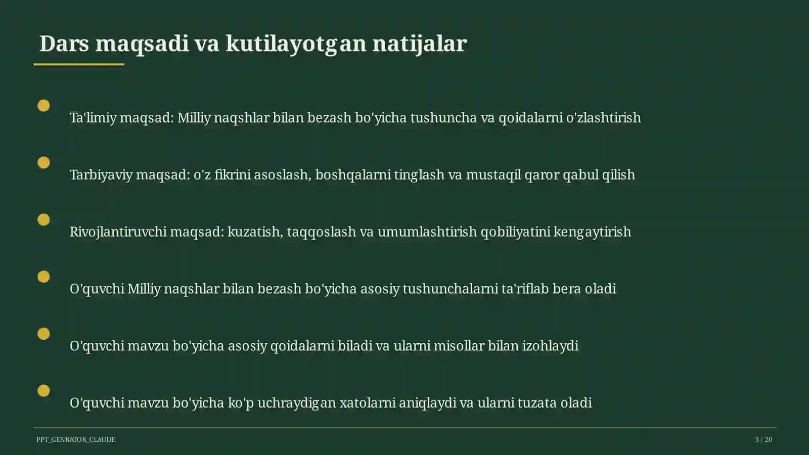 Milliy naqshlar bilan bezash (3-sinf) 3