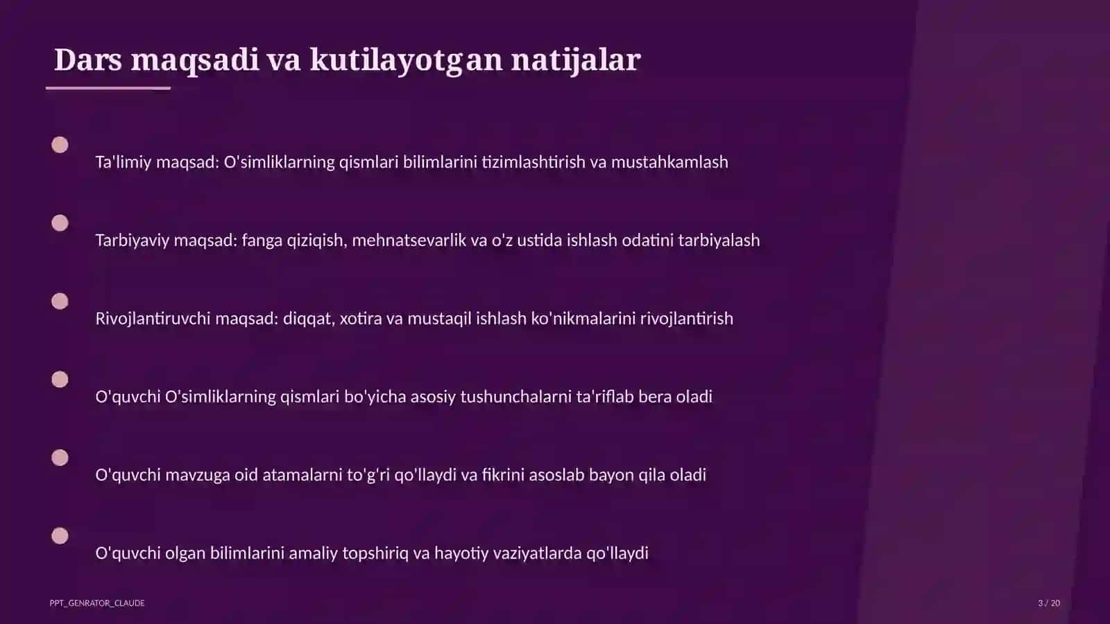 O'simliklarning qismlari (2-sinf) 3