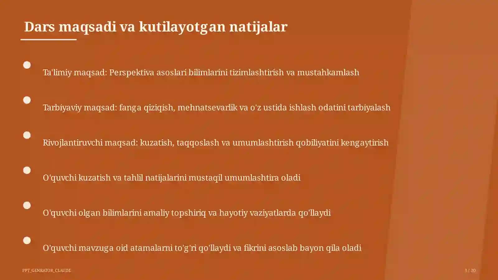 Perspektiva asoslari (5-sinf) 3