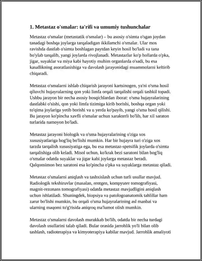 METASTAZ O’SMALAR 3
