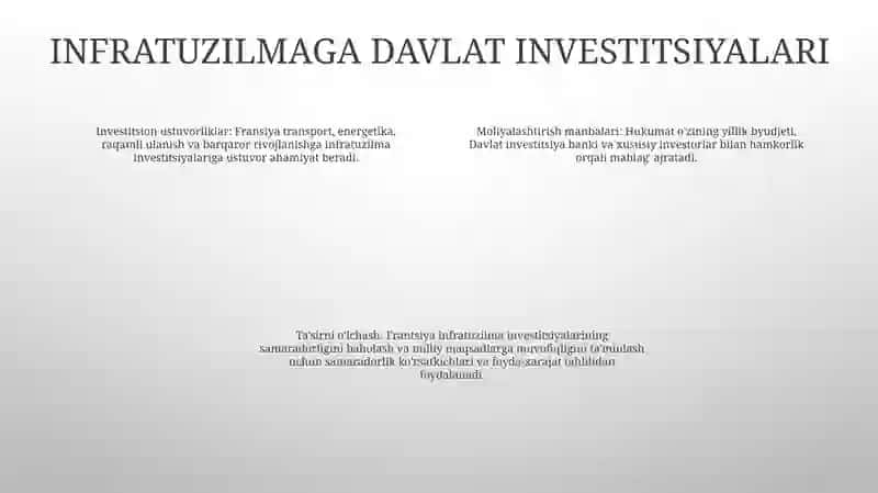 Fransiyada Davlatning Investitsion Faoliyati 3