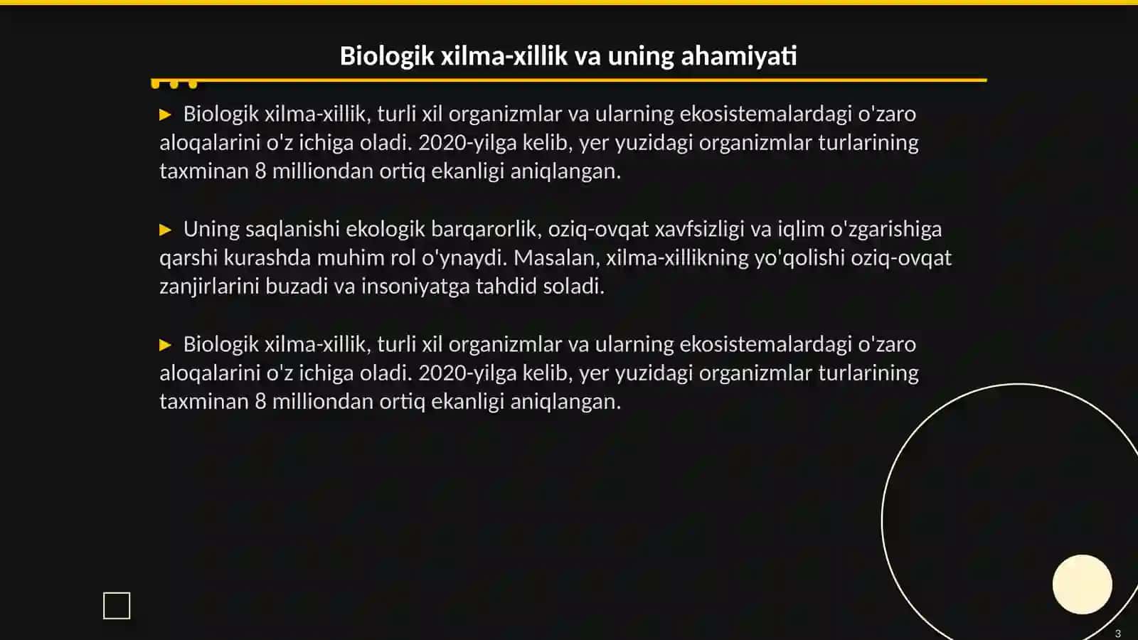 Biologik xilma-xillikni saqlashning dolzarb masalalari 3