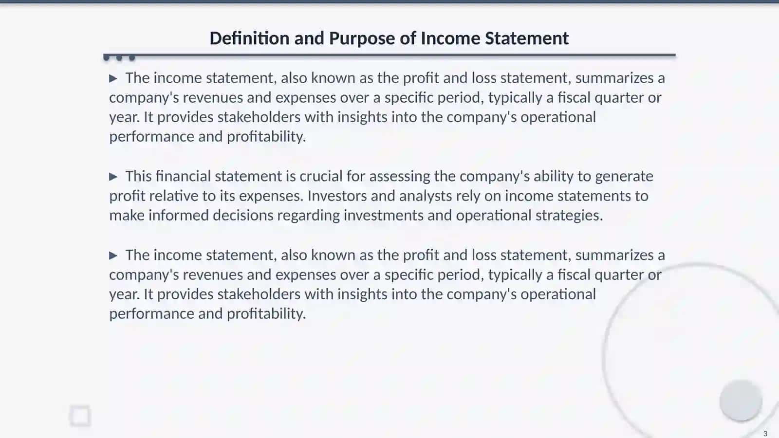 Income statement 3