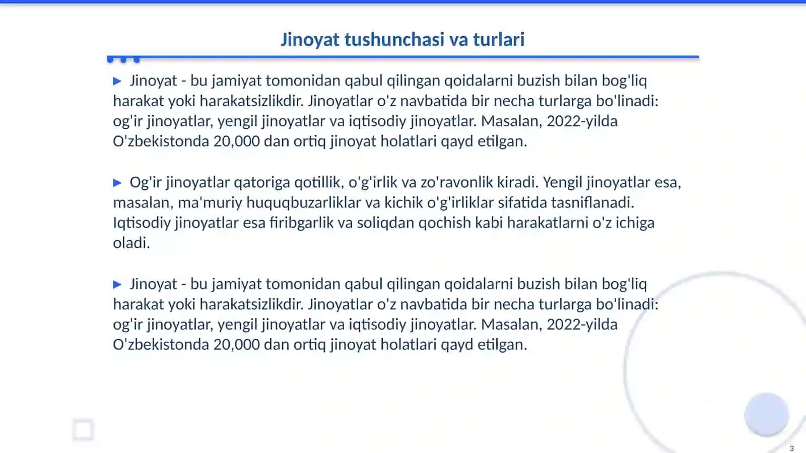 Jinoyat tushunchasi va turlari 3
