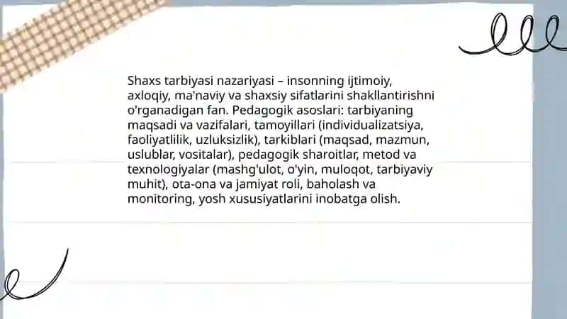 Pedagogika -shaxs tarbiyasi va rivojlanishi toʻgʻrisidagi fan. Ilmiy pedagogik tadqiqotlar metodologiyasi va metodlari 3