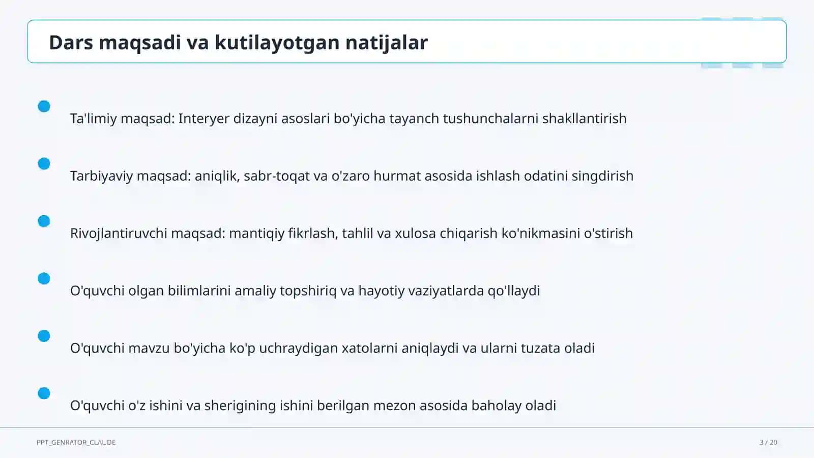 Interyer dizayni asoslari (8-sinf) 3