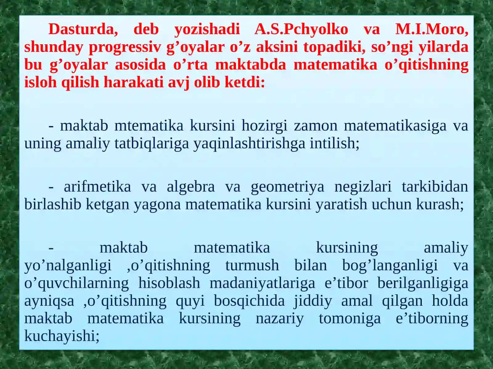 Boshlang’ich sihmatematika darslari 3