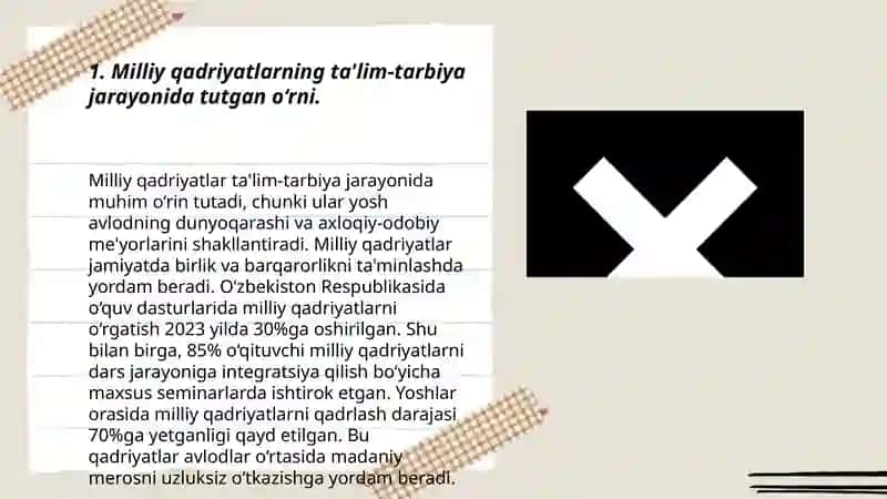 Milliy qadriyatlarning ta'lim-tarbiya jarayonida tutgan o‘rni 3