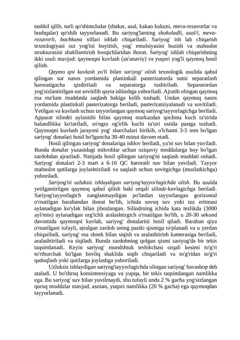 Sariyog‘ texnologiyasi 3